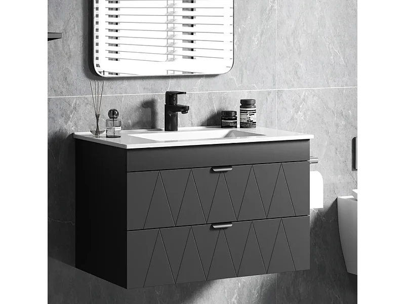 Waschtisch, Waschbeckenunterschrank Hängender Unterschrank mit Close-Schubladen