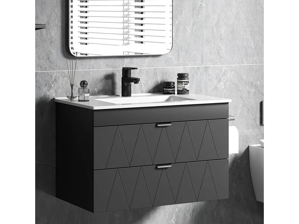 Waschtisch, Waschbeckenunterschrank Hängender Unterschrank mit Close-Schubladen