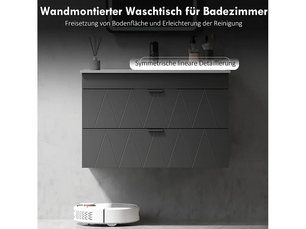 Waschtisch, Waschbeckenunterschrank Hängender Unterschrank mit Close-Schubladen