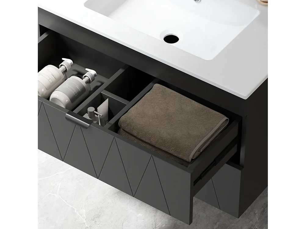 Waschtisch, Waschbeckenunterschrank Hängender Unterschrank mit Close-Schubladen