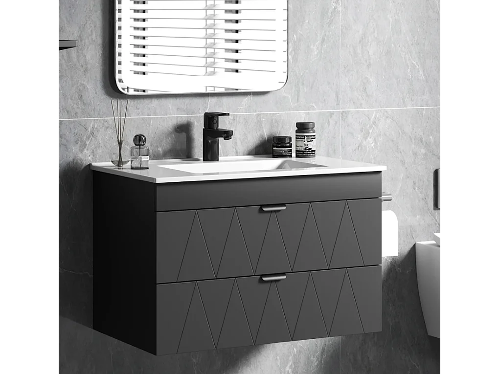 Waschtisch, Waschbeckenunterschrank Hängender Unterschrank mit Close-Schubladen