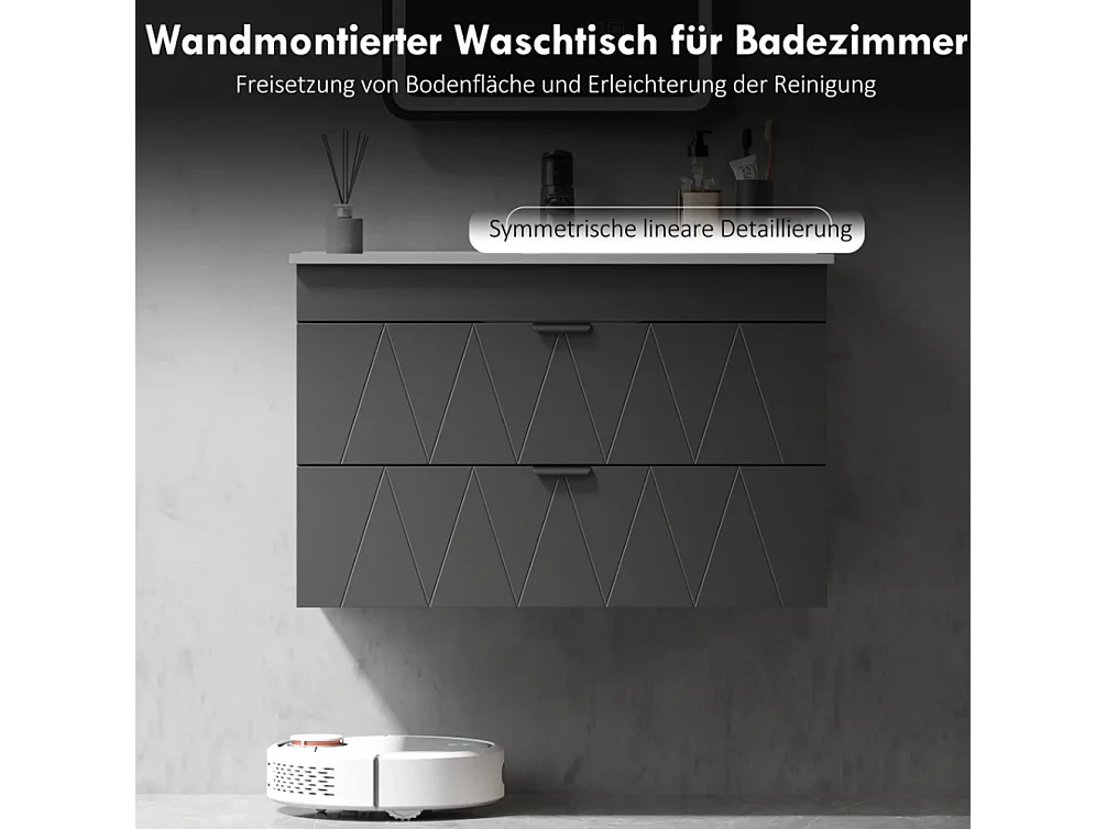 Waschtisch, Waschbeckenunterschrank Hängender Unterschrank mit Close-Schubladen