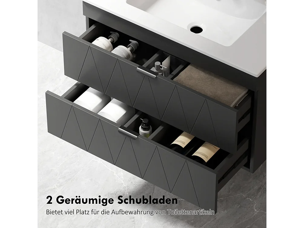 Waschtisch, Waschbeckenunterschrank Hängender Unterschrank mit Close-Schubladen