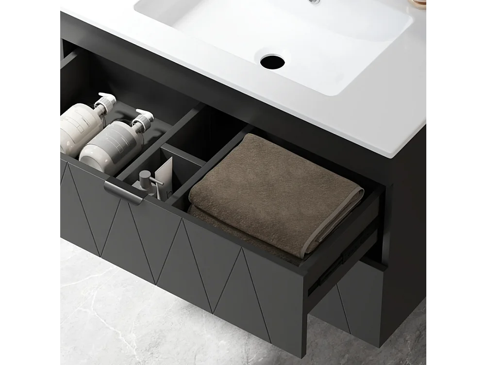 Waschtisch, Waschbeckenunterschrank Hängender Unterschrank mit Close-Schubladen