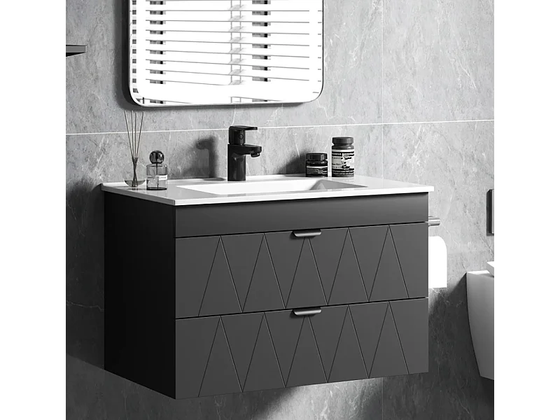 Waschtisch, Waschbeckenunterschrank Hängender Unterschrank mit Close-Schubladen