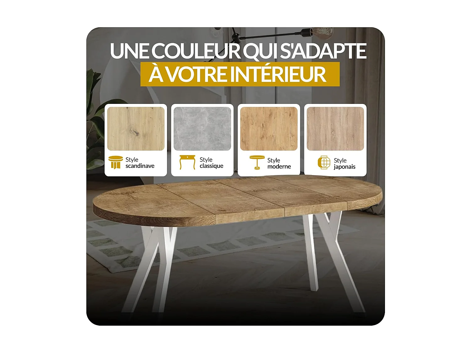 Table a Manger Extensible - Table Ronde Extensible - Table de Salle à Manger Moderne - Plateau Stratifié 36 mm - Pieds Solides - 110/210 cm - Halifax