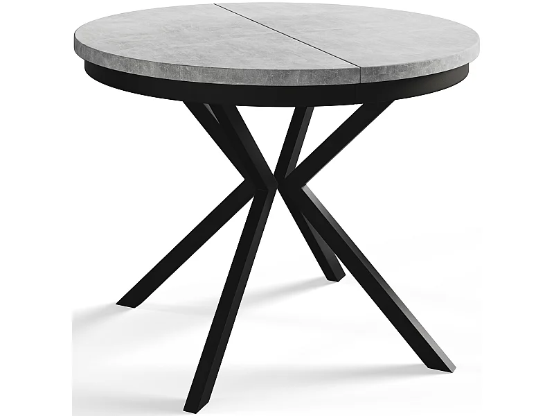 Table a Manger Extensible - Table Ronde Extensible - Table de Salle à Manger Moderne - Plateau Stratifié 36 mm - 100/200 cm - Gris Clair