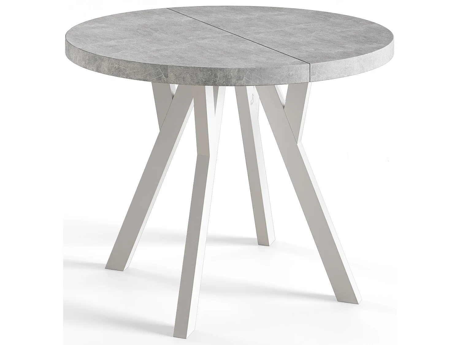 Table a Manger Extensible - Table Ronde Extensible - Table de Salle à Manger Moderne - Plateau Stratifié 36 mm - Pieds Solides - 80/130 cm - Gris