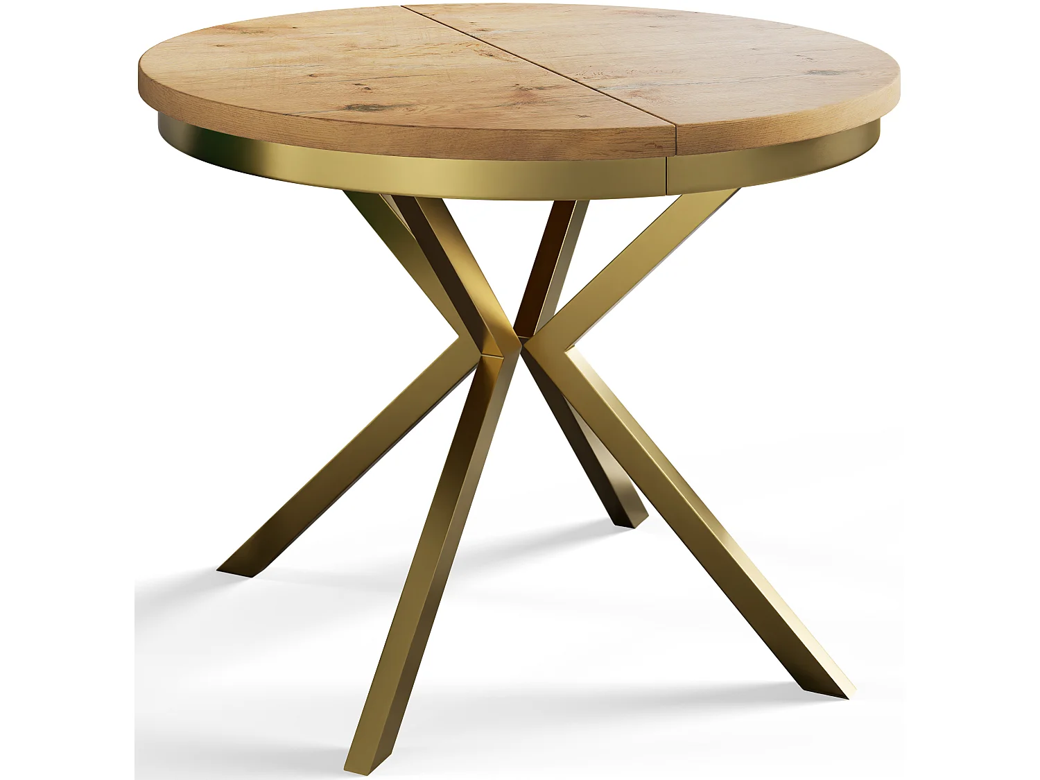 Table a Manger Extensible - Table Ronde Extensible - Table de Salle à Manger Moderne - Plateau Stratifié 36 mm - 90/190 cm - Marron Clair