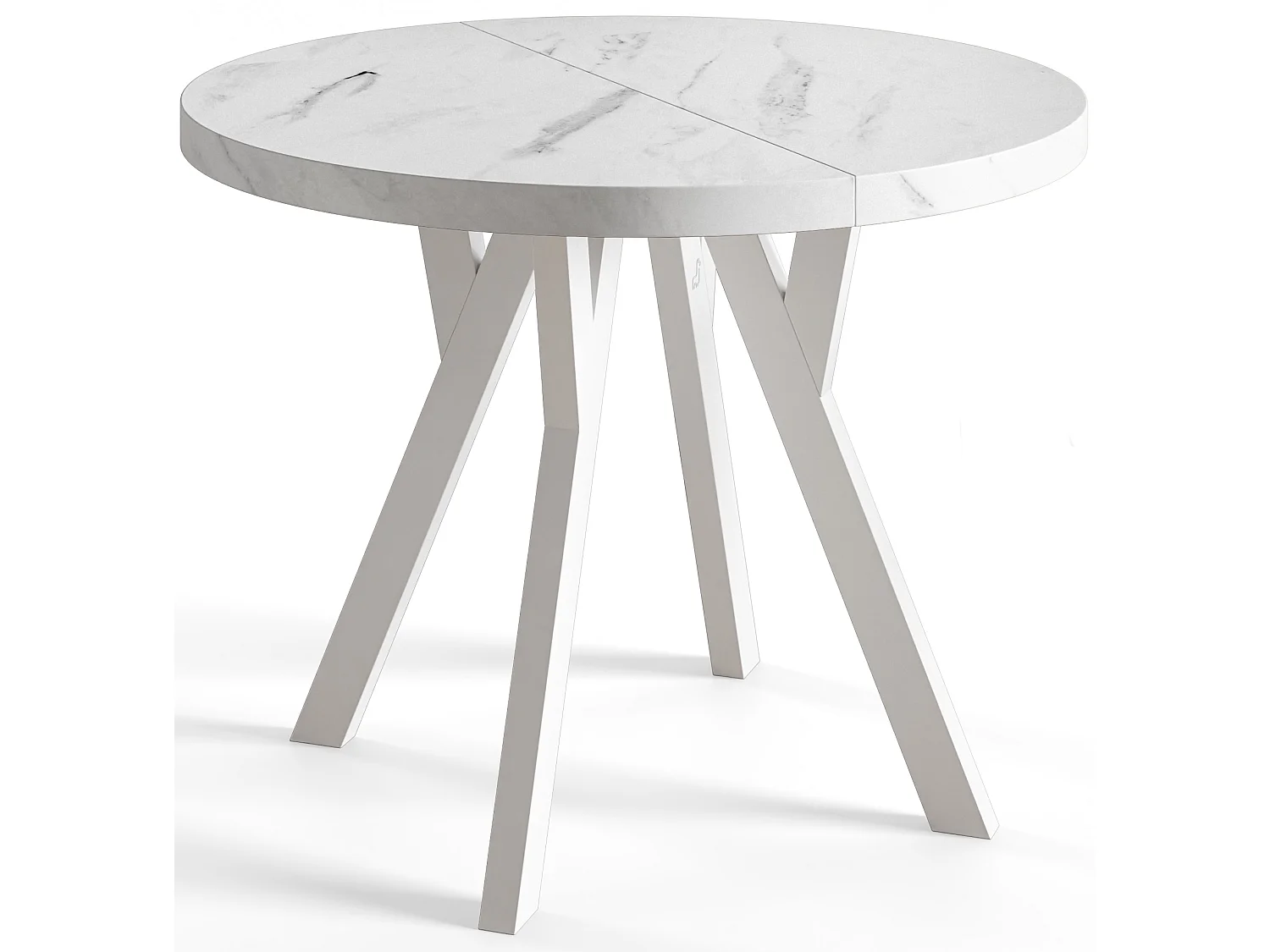 Table a Manger Extensible - Table Ronde Extensible - Table de Salle à Manger Moderne - Plateau Stratifié 36 mm - Pieds Solides - 80/130 cm - Marmur