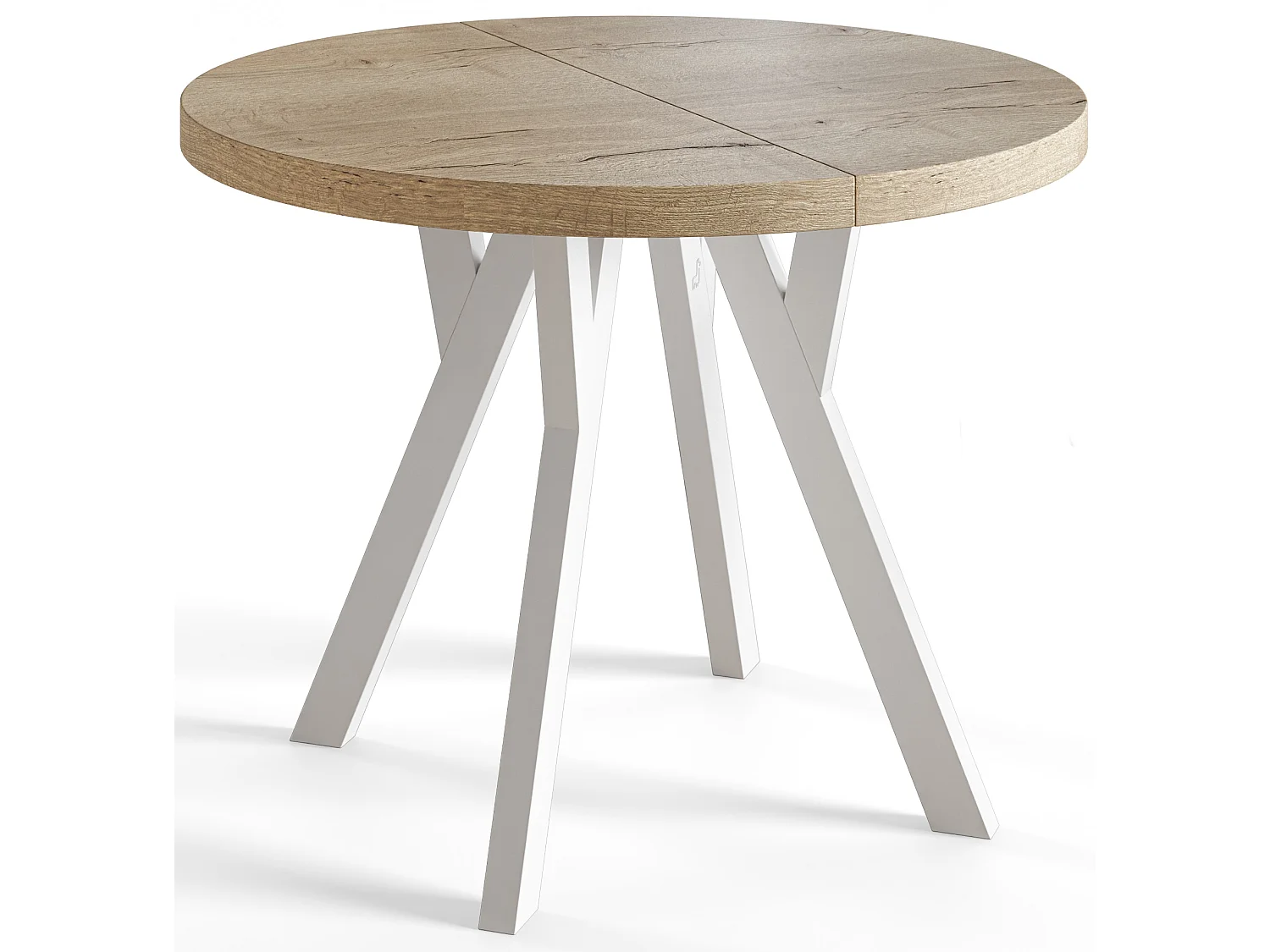 Table a Manger Extensible - Table Ronde Extensible - Table de Salle à Manger Moderne - Plateau Stratifié 36 mm - Pieds Solides - 80/130 cm - Halifax