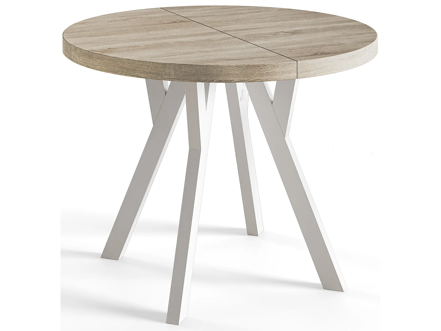 Table a Manger Extensible - Table Ronde Extensible - Table de Salle à Manger Moderne - Plateau Stratifié 36 mm - Pieds Solides - 110/210 cm - Sonoma