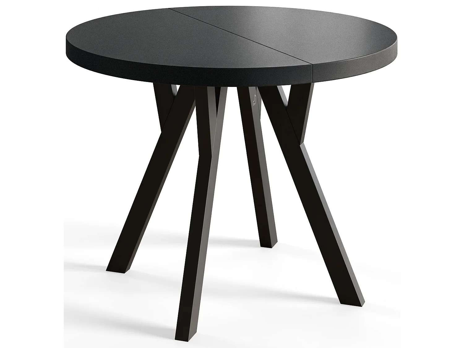 Table a Manger Extensible - Table Ronde Extensible - Table de Salle à Manger Moderne - Plateau Stratifié 36 mm - Pieds Solides - 100/200 cm - Noir