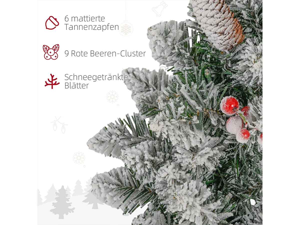 Weihnachtskranz mit LED-Beleuchtung und Roten Beeren Kunstkranz Türkranz Weihnachten Ø60 x 10 cm Grün