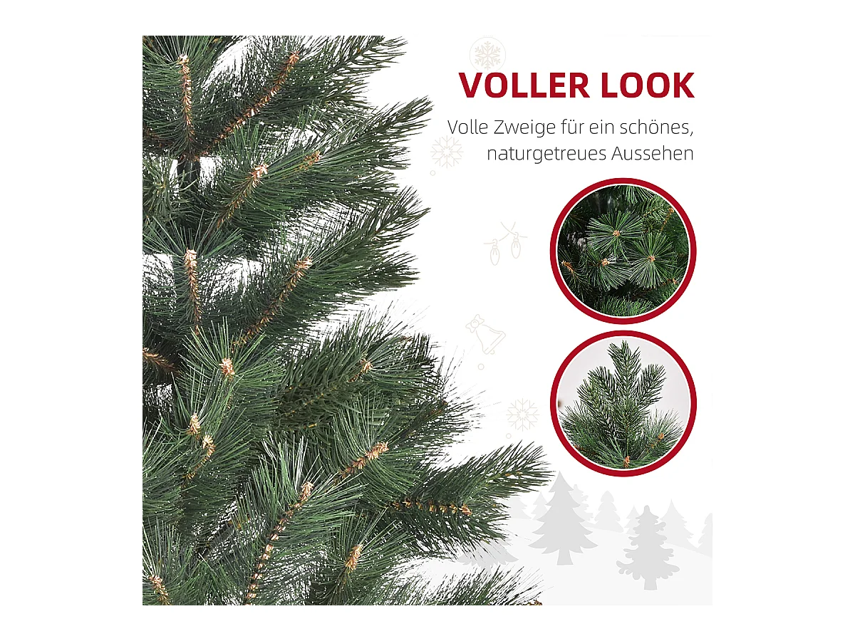 Weihnachtsbaum mit Realistisches Nadelkleid Künstliche Tanne Künstlichen Weihnachten Tannenbaum Ø90 x 180 cm Grün