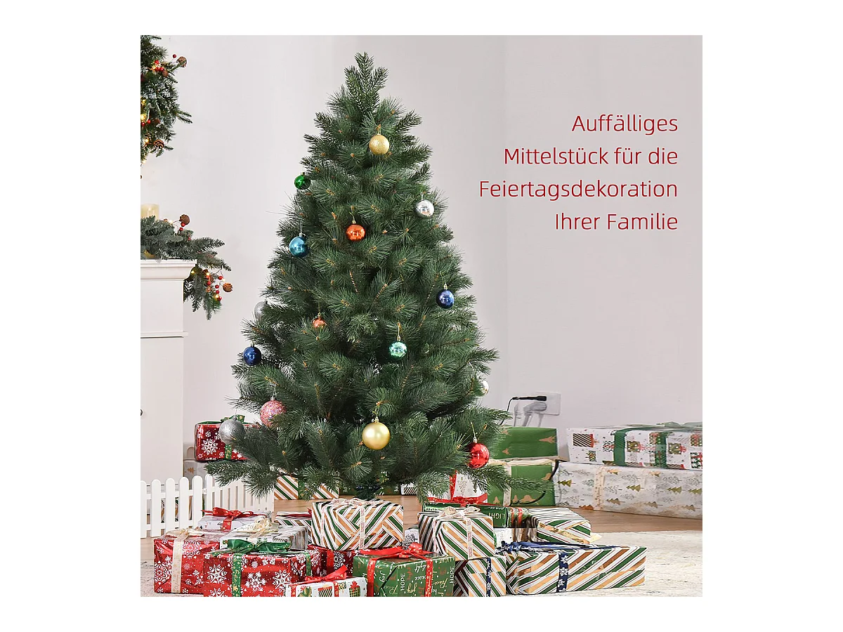 Weihnachtsbaum mit Realistisches Nadelkleid Künstliche Tanne Künstlichen Weihnachten Tannenbaum Ø90 x 180 cm Grün