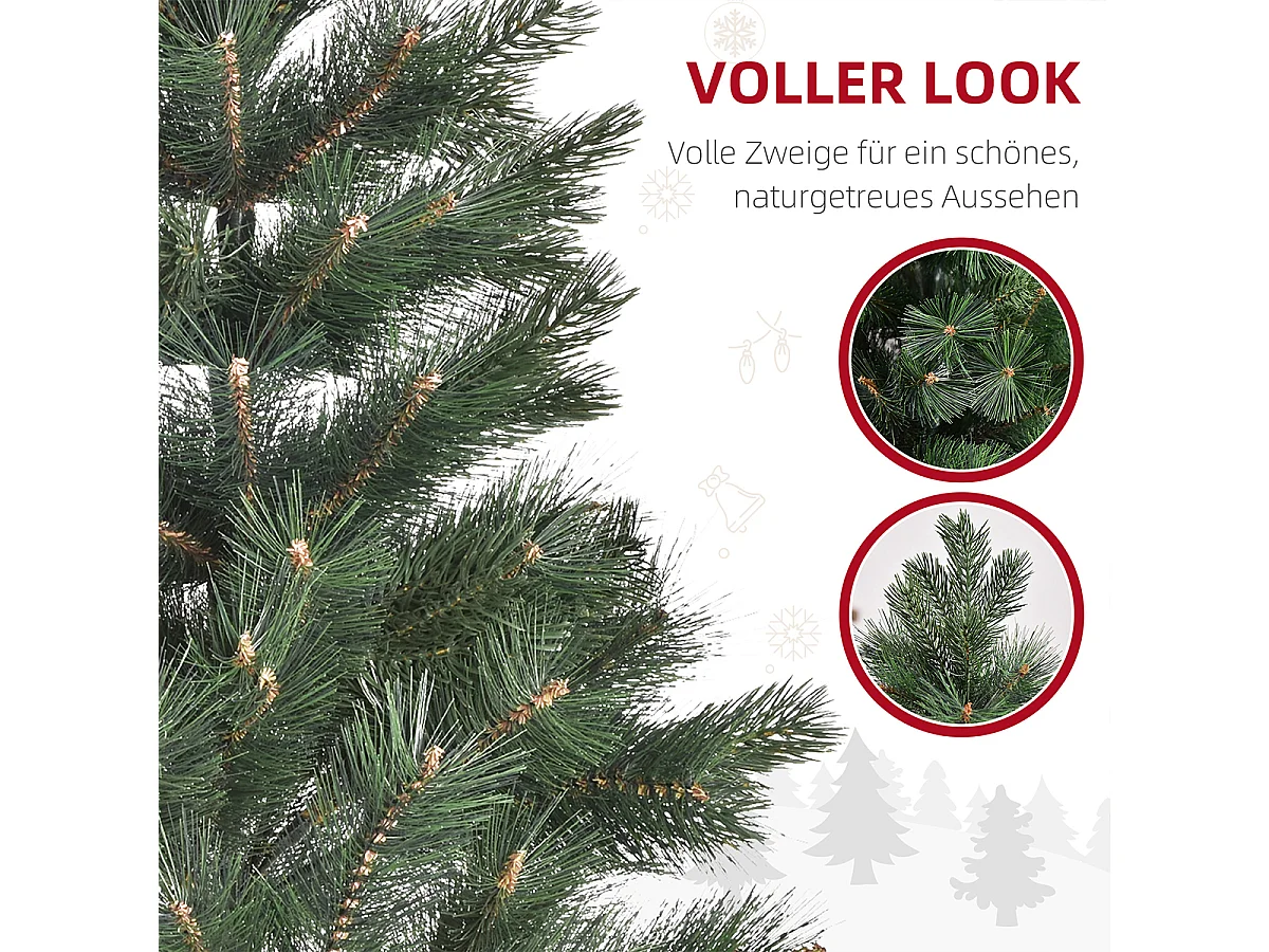 Weihnachtsbaum mit Realistisches Nadelkleid Künstliche Tanne Künstlichen Weihnachten Tannenbaum Ø90 x 180 cm Grün