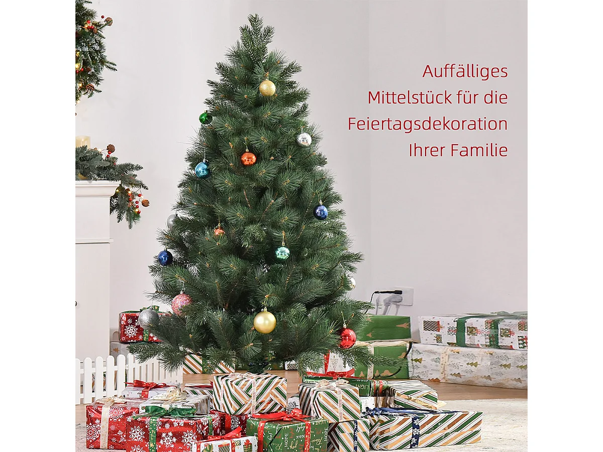 Weihnachtsbaum mit Realistisches Nadelkleid Künstliche Tanne Künstlichen Weihnachten Tannenbaum Ø90 x 180 cm Grün