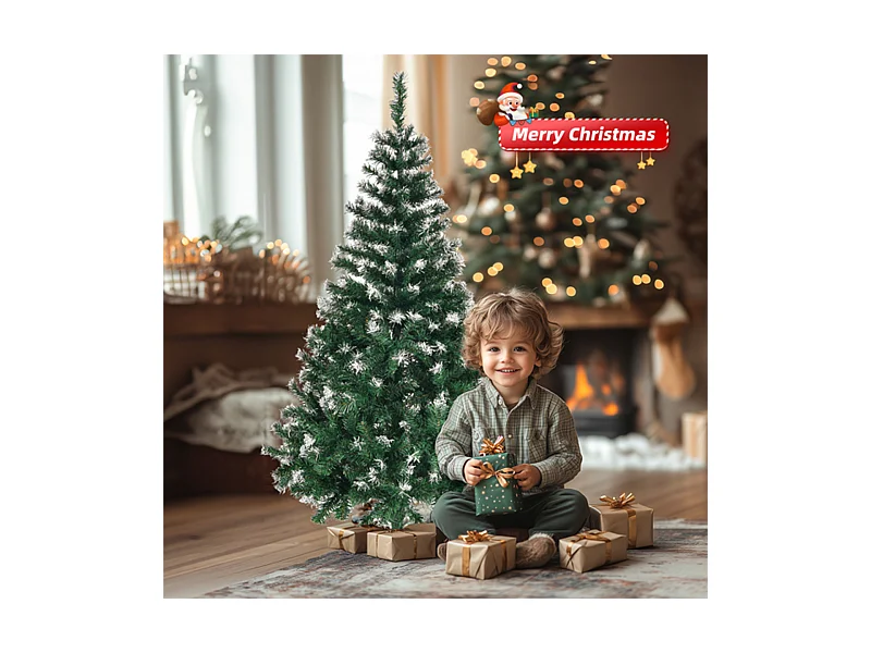 Weihnachtsbaum mit Schnee und 300 Zweigen Künstlichen Weihnachten Tannenbaum 4 FT Grün