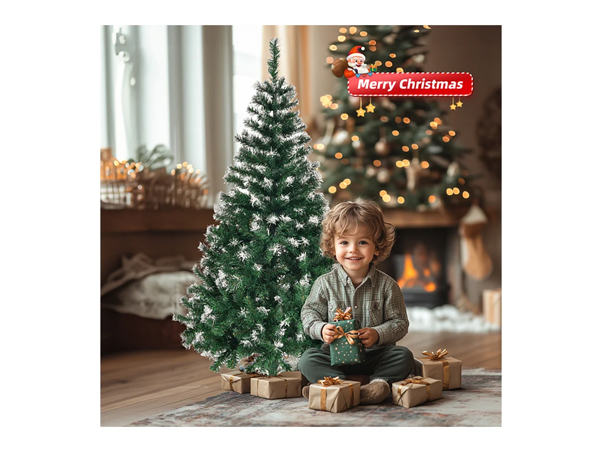 Weihnachtsbaum mit Schnee und 300 Zweigen Künstlichen Weihnachten Tannenbaum 4 FT Grün