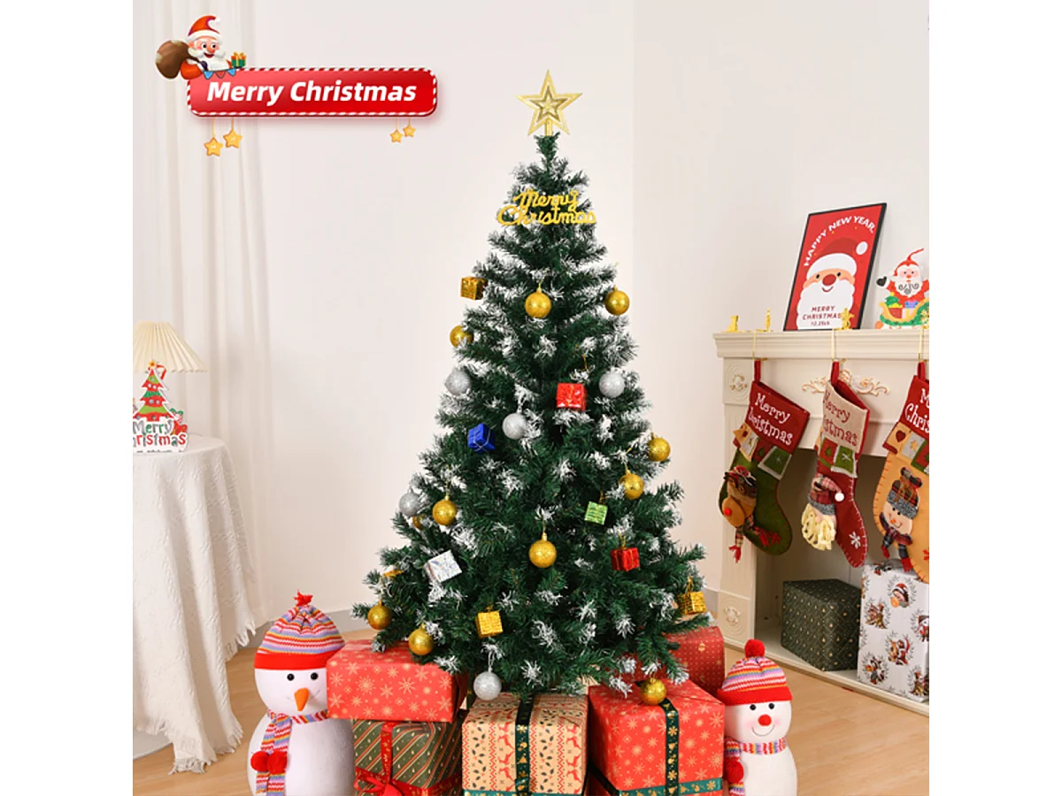 Weihnachtsbaum mit Schnee und 300 Zweigen Künstlichen Weihnachten Tannenbaum 4 FT Grün