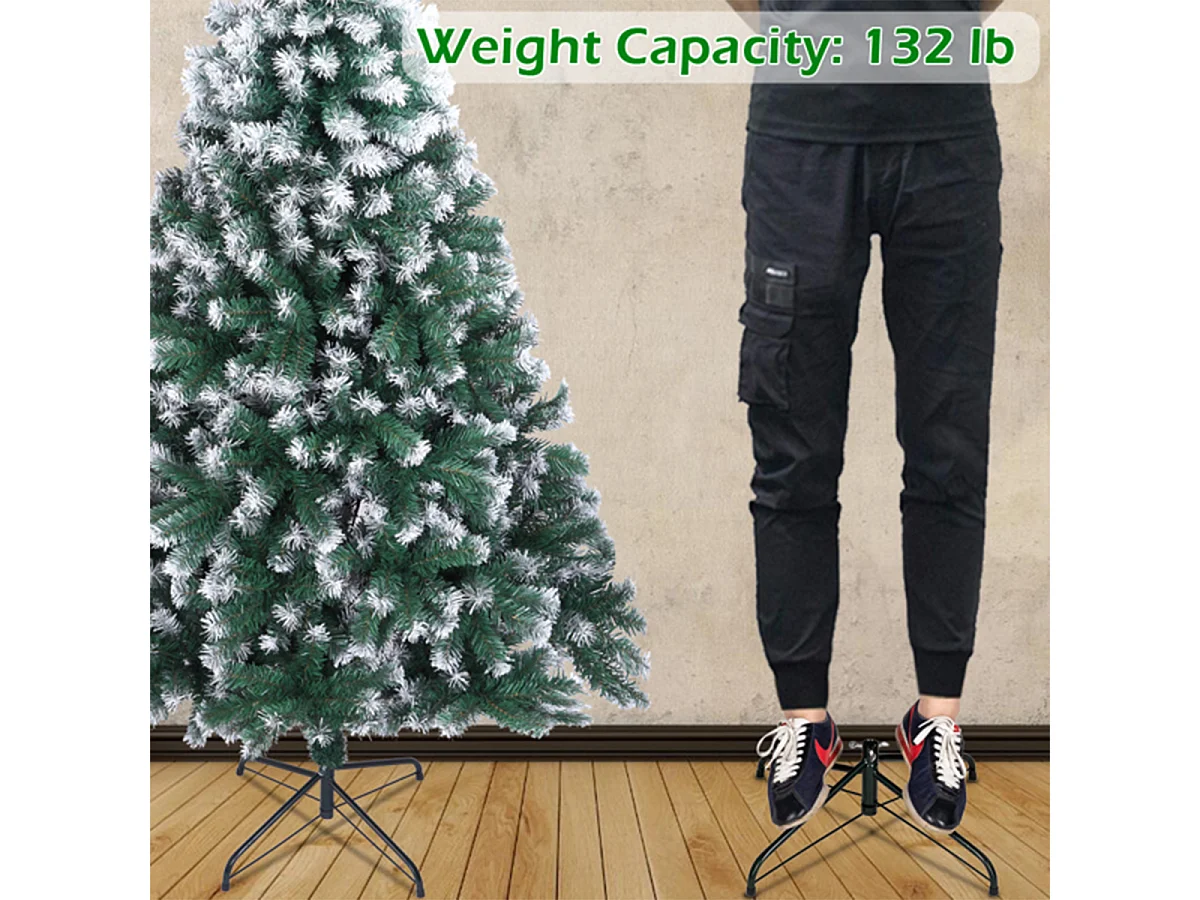 Weihnachtsbaum mit 870 Zweigen und Schnee Künstlichen Weihnachten Tannenbaum 7FT Grün