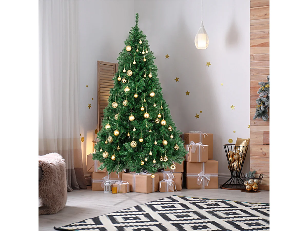 Weihnachtsbaum mit 650 Zweigspitzen und stabilem Metallständer Künstlichen Weihnachten Tannenbaum 6 FT Grün