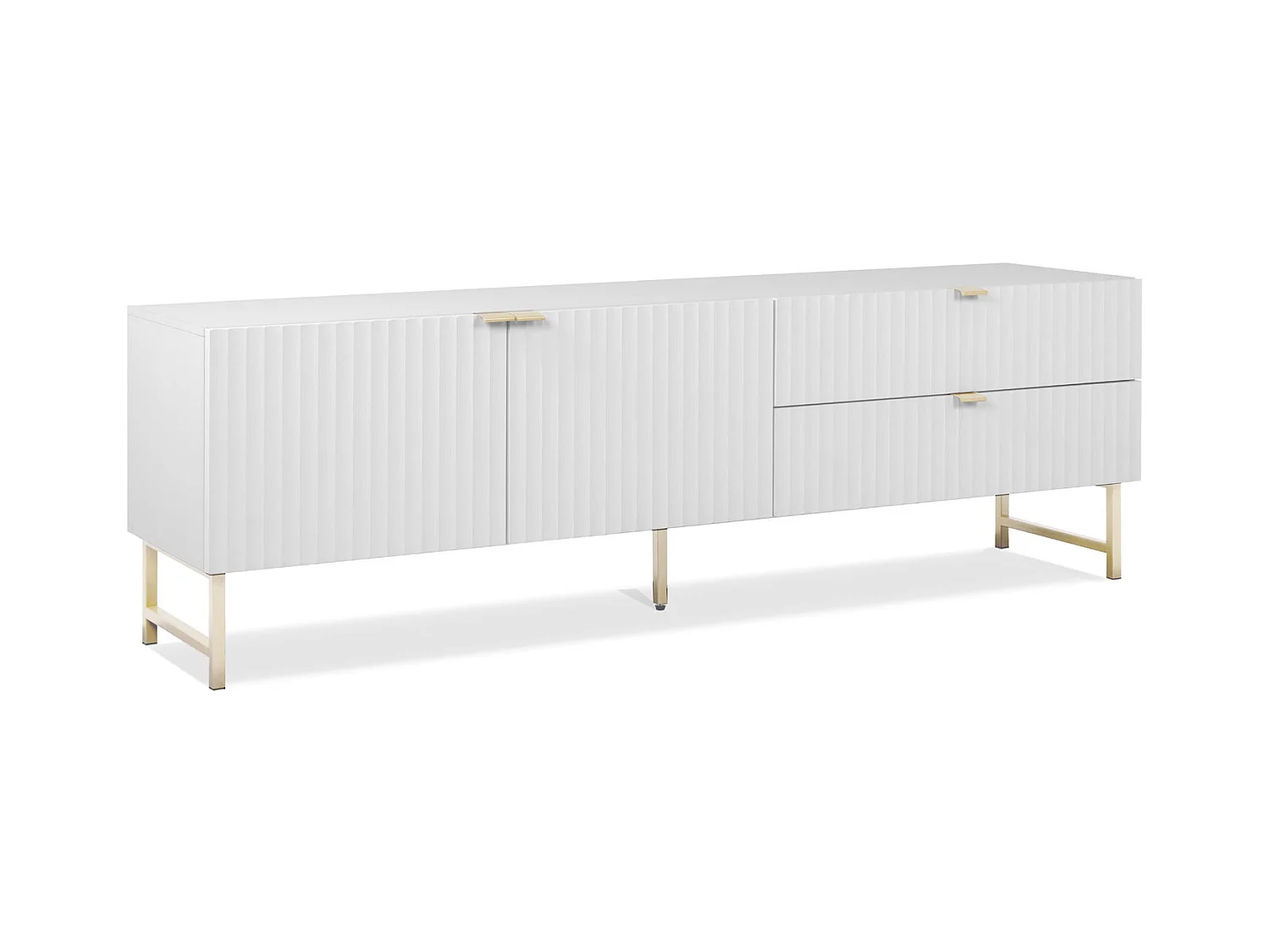 Meuble TV 179x60,5x39 cm blanc et doré