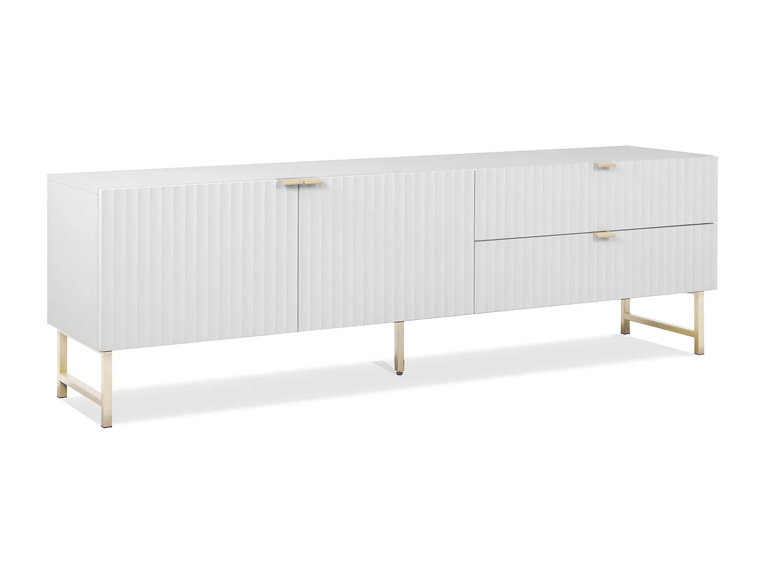 Meuble TV 179x60,5x39 cm blanc et doré