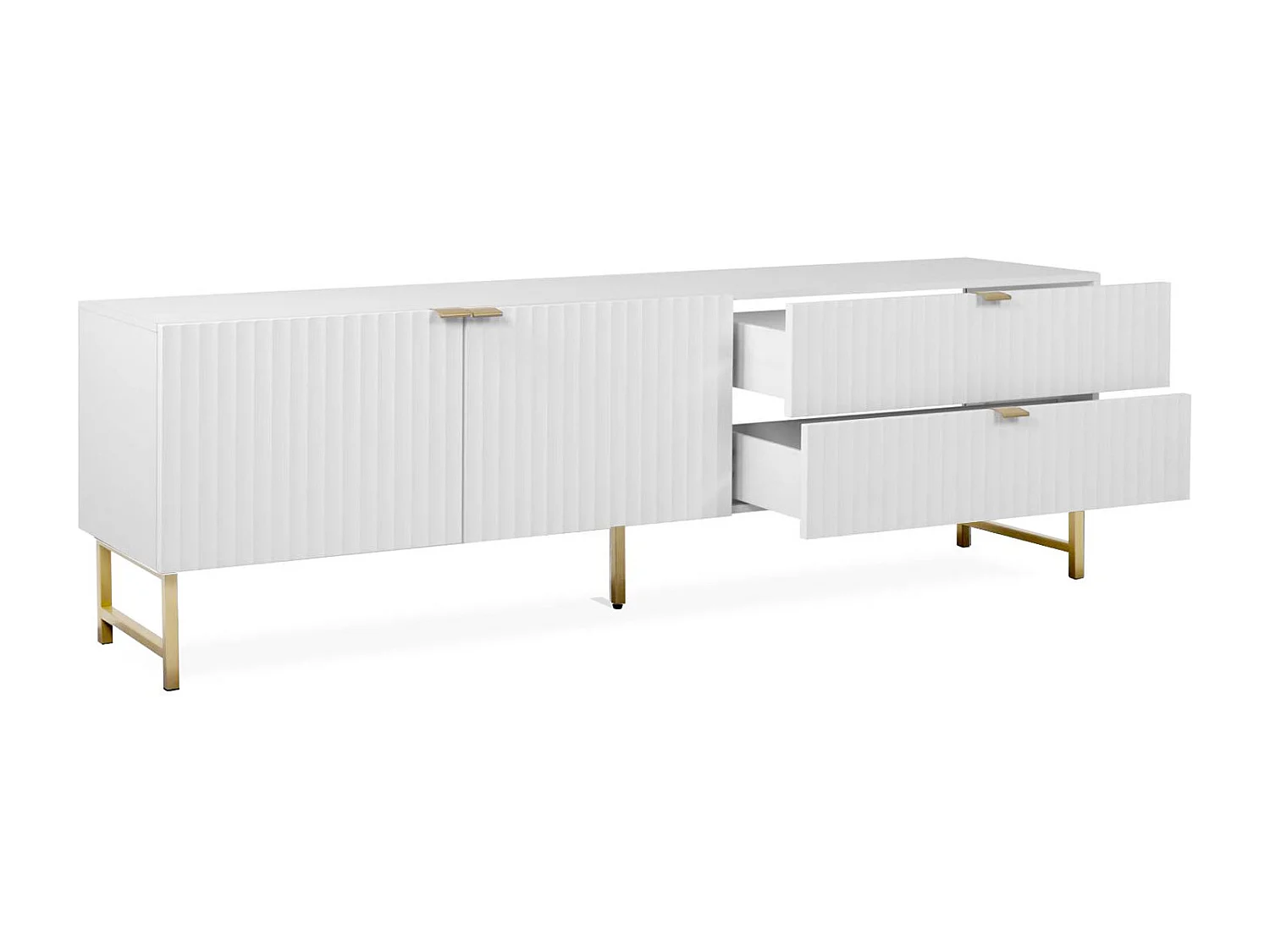 Meuble TV 179x60,5x39 cm blanc et doré