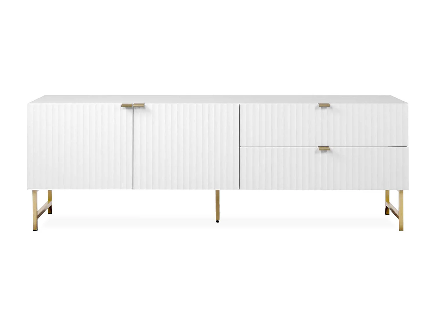 Meuble TV 179x60,5x39 cm blanc et doré