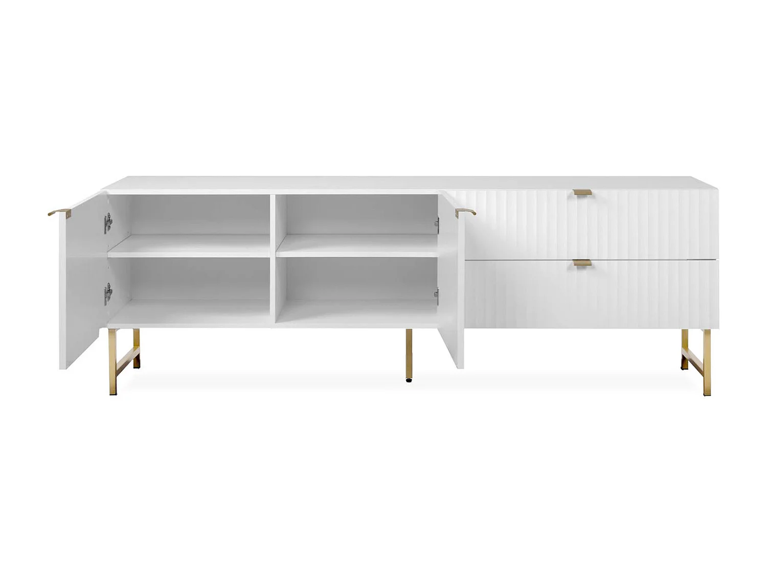 Meuble TV 179x60,5x39 cm blanc et doré