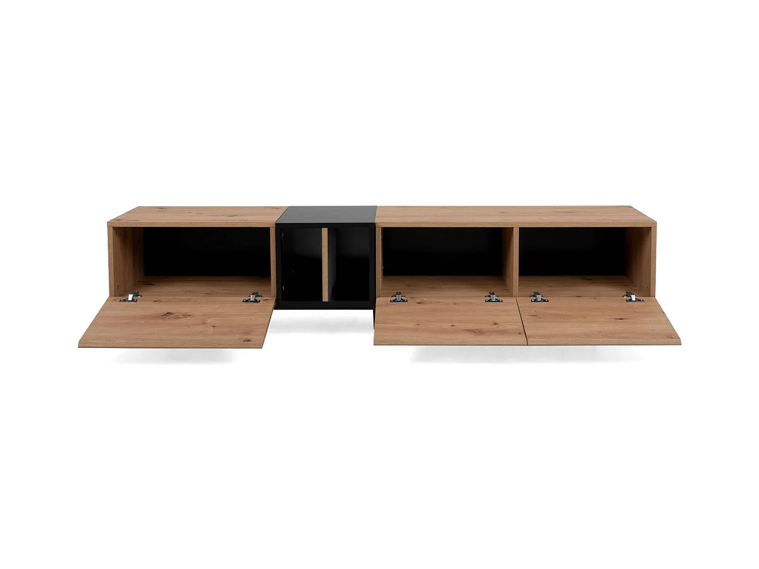 meuble TV 195x48x37 cm naturel noir