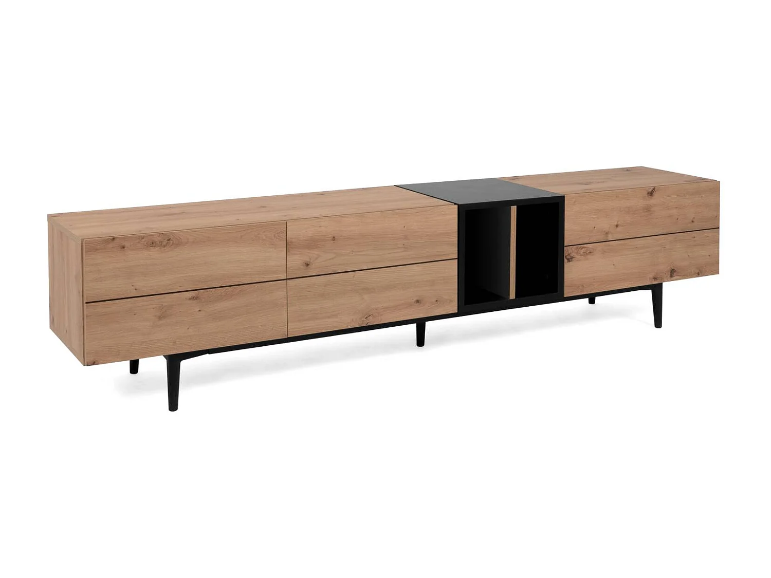 tv-meubel 195x48x37 cm natuurlijk zwart