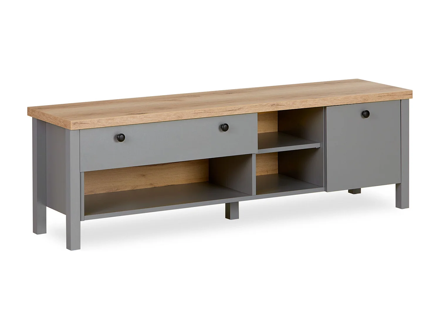 meuble TV 146,5x46,5x38 cm gris