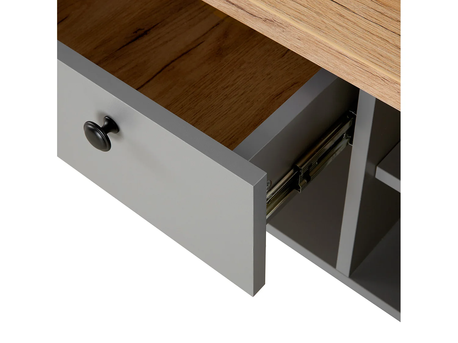 meuble TV 146,5x46,5x38 cm gris