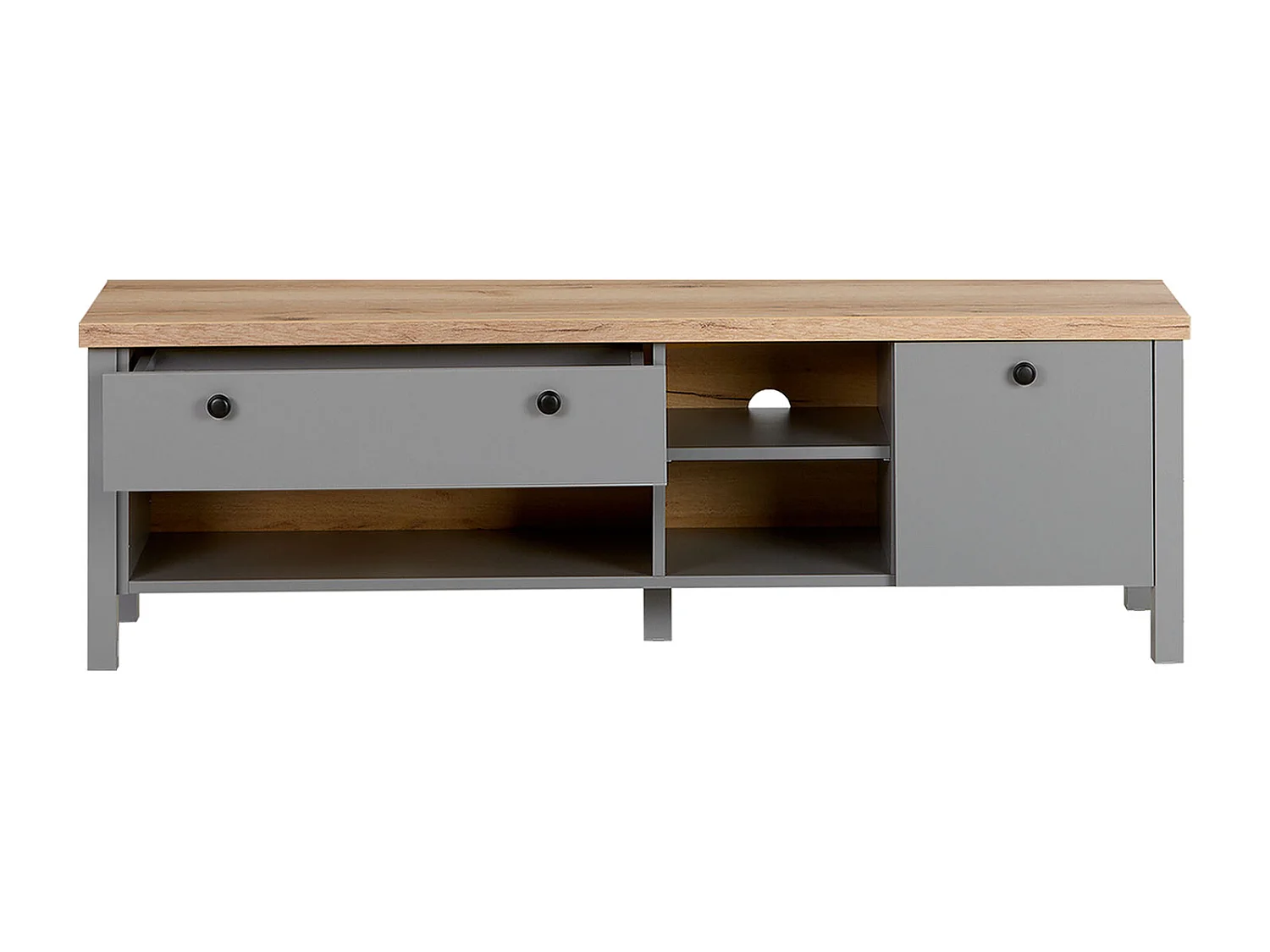 meuble TV 146,5x46,5x38 cm gris