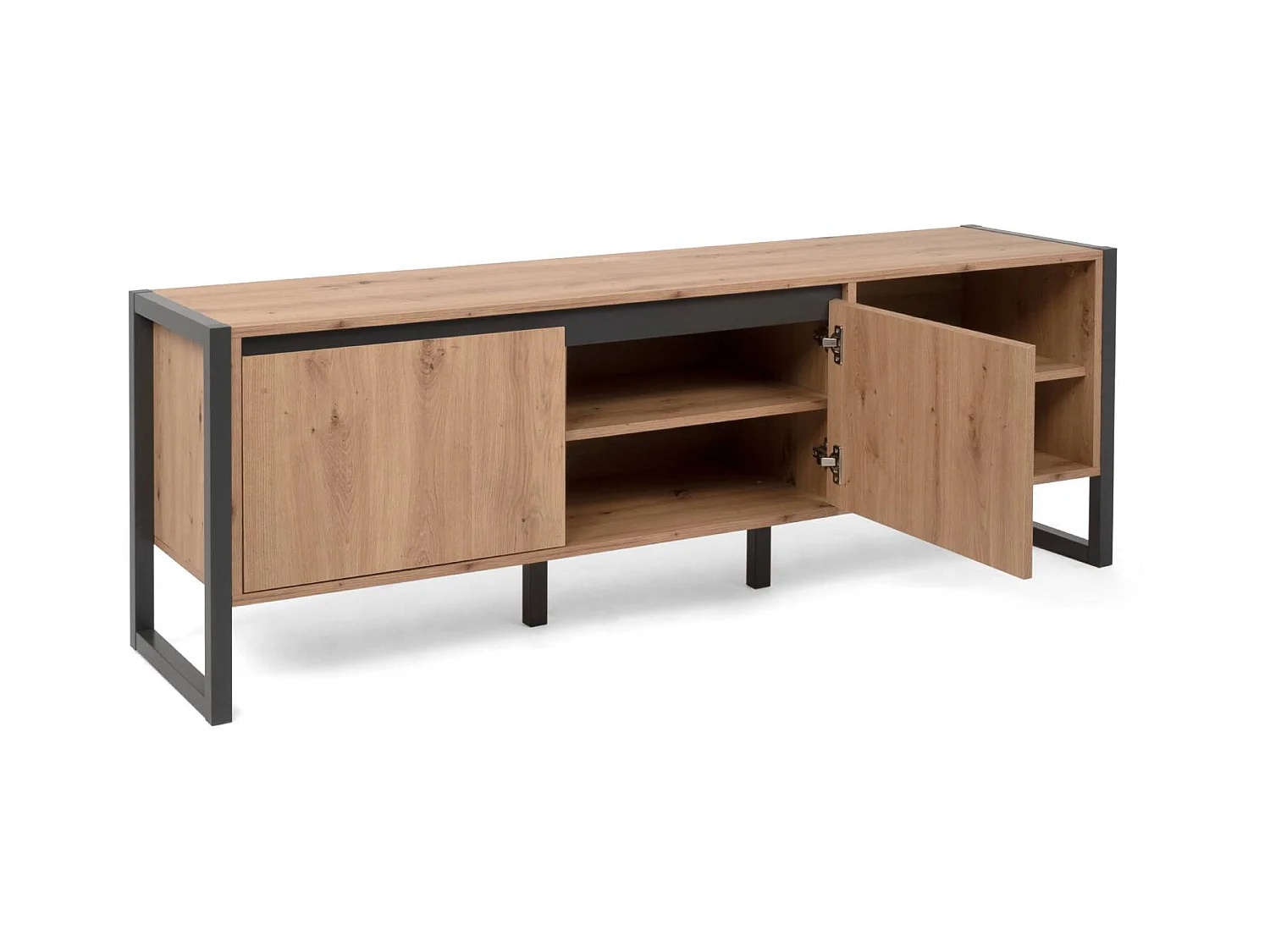 Meuble TV 160x55x40 cm naturel anthracite