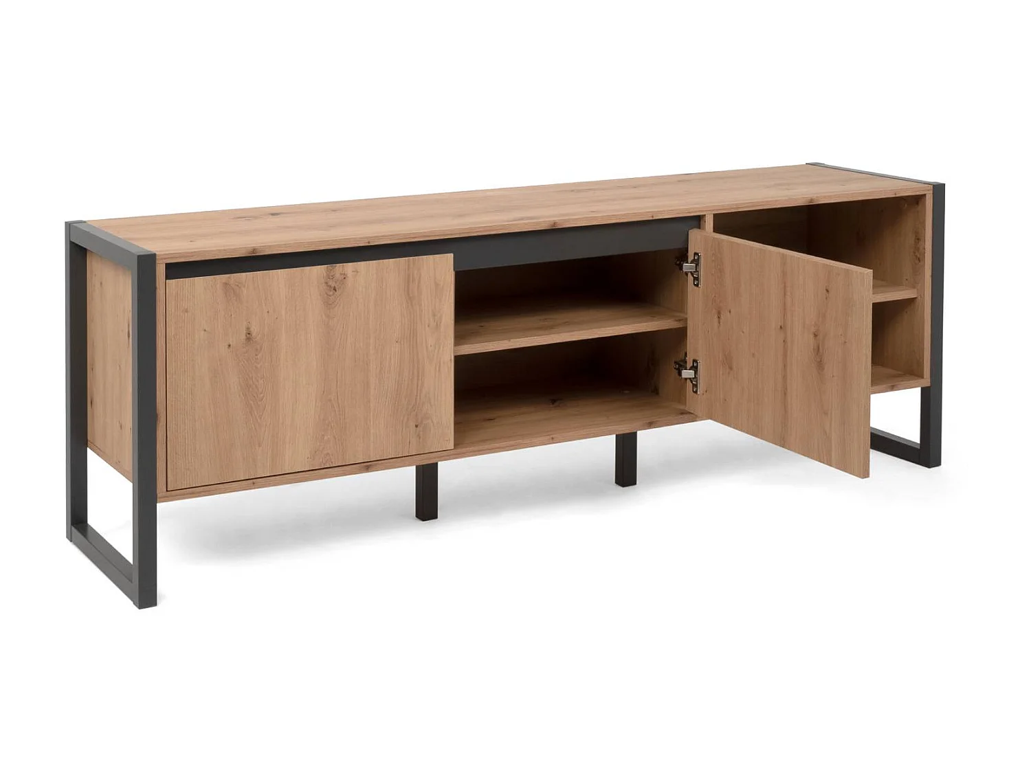 Szafka RTV 160x55x40 cm naturalny antracyt