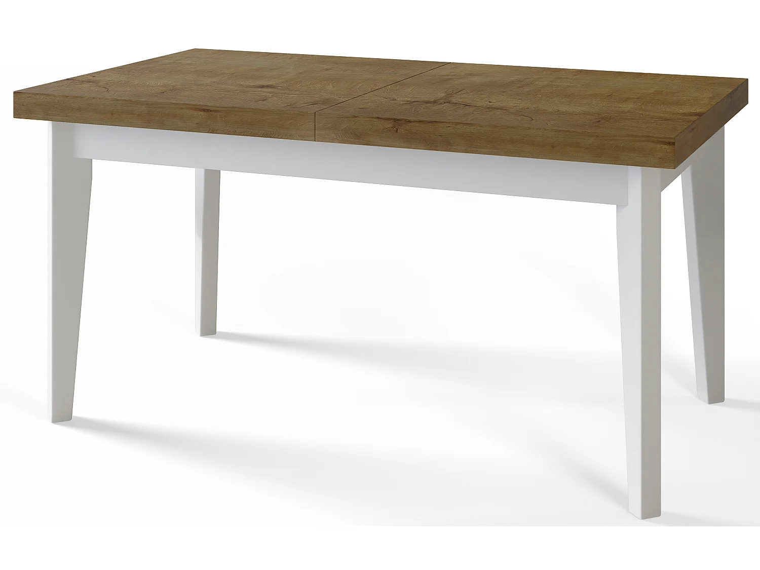 Table de salle à manger rectangulaire SKANDI, table à rallonges, dimensions: 140-180X80X78 cm, couleur: LEFKAS, avec pieds en bois blanc