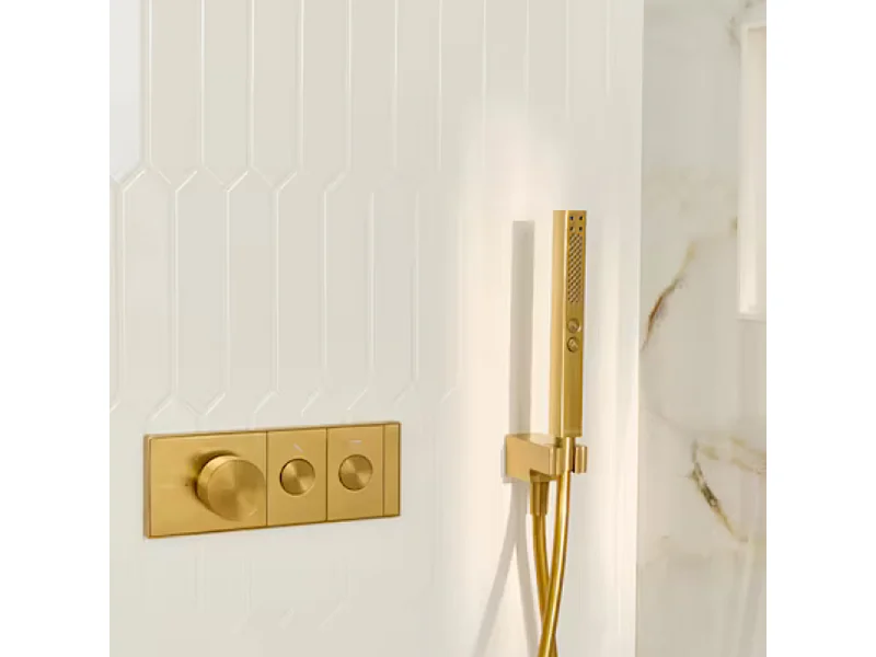 Pommeau de douche JACOB DELAFON Shift+ carré 2 jets laiton brossé