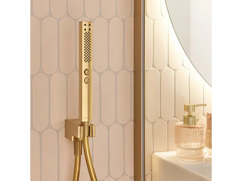 Pommeau de douche JACOB DELAFON Shift+ carré 2 jets laiton brossé