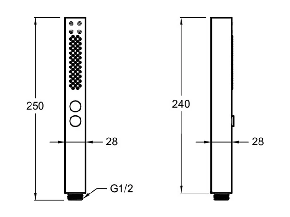 Pommeau de douche JACOB DELAFON Shift+ carré 2 jets laiton brossé