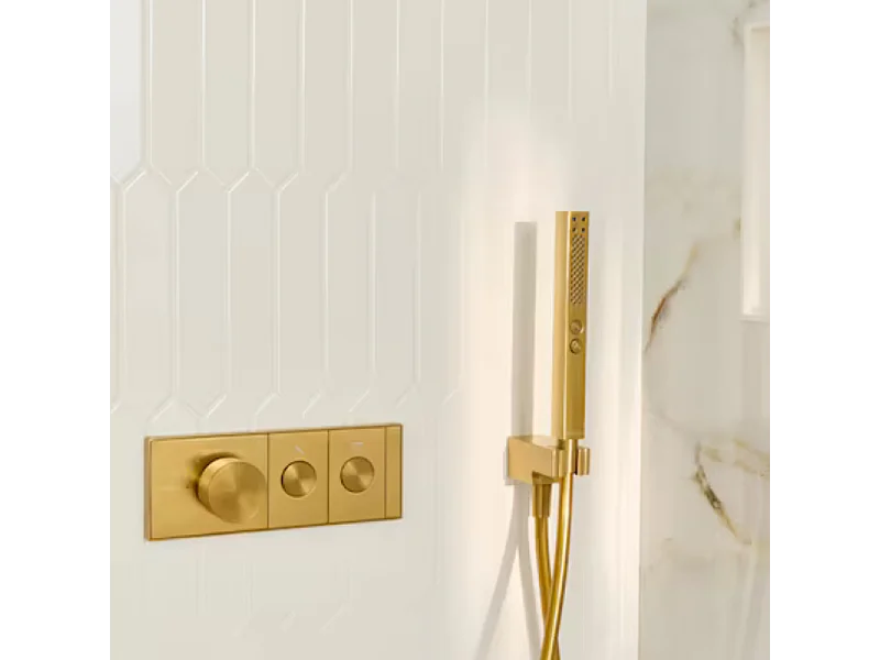 Pommeau de douche JACOB DELAFON Shift+ carré 2 jets laiton brossé