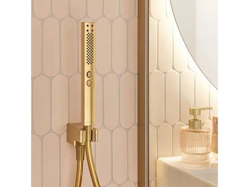 Pommeau de douche JACOB DELAFON Shift+ carré 2 jets laiton brossé