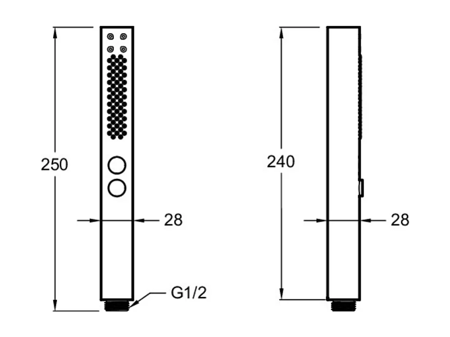 Pommeau de douche JACOB DELAFON Shift+ carré 2 jets laiton brossé