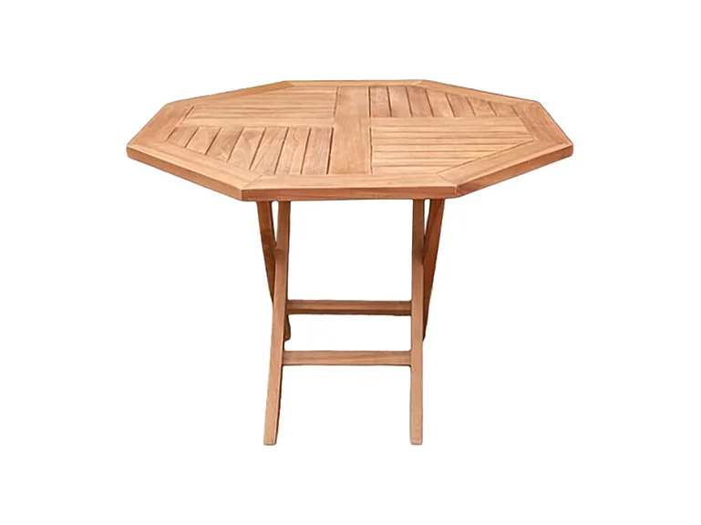 Table de jardin octogonale 100 x 100 cm en teck massif - ANCOLIE