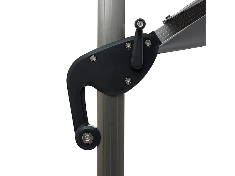 Parasol déporté rectangulaire Equador gris anodisé et ardoise Hespéride