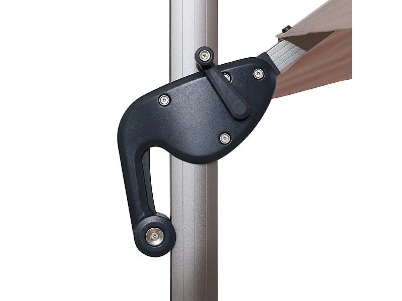 Parasol déporté rectangulaire Equador gris anodisé et taupe Hespéride