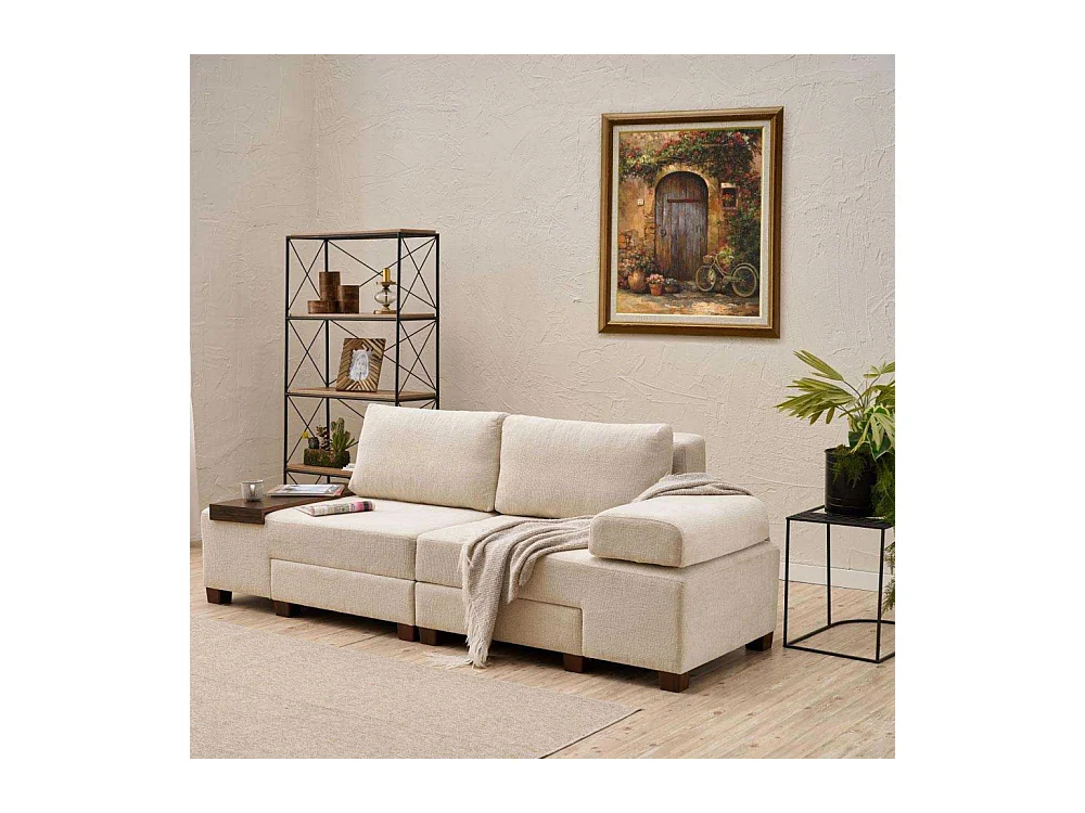 Canapé 3 places convertible en chenille Perenna